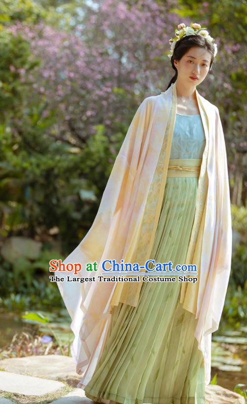 China Traditional Noble Lady Hanfu Dresses Song Dynasty Young Beauty Garment Costumes Ancient Female Historical Clothing Complete Set