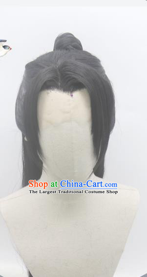 Handmade China Ancient Swordsman Headdress Cosplay Qin Dynasty Young Knight Wigs Traditional Hanfu Warrior Hairpieces