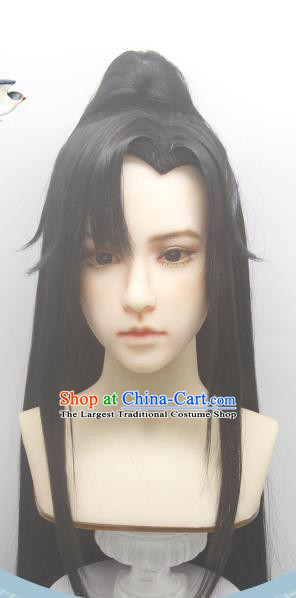 Handmade China Traditional Hanfu Warrior Hairpieces Ancient Swordsman Headdress Cosplay Qin Dynasty Young Knight Wigs