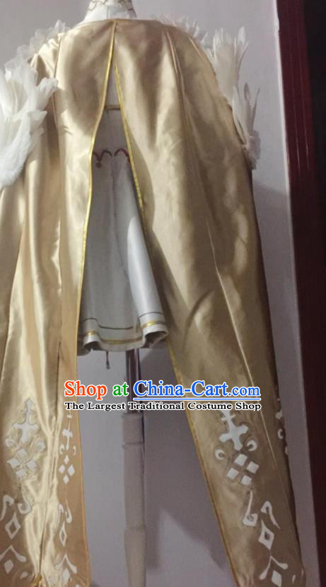 Custom Gothic Magic Lady Clothing Halloween Stage Performance Garment Costume Cosplay Moon Fairy White Dress