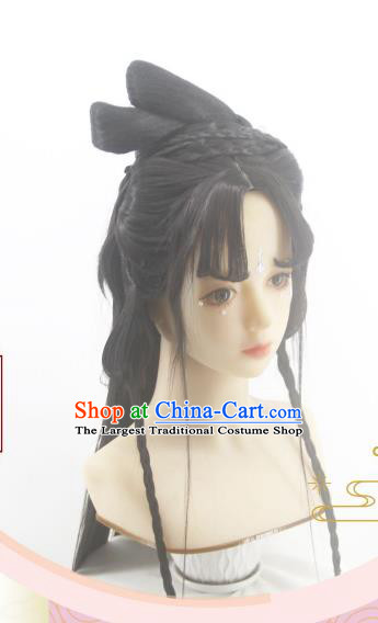 Chinese Traditional Song Dynasty Princess Hairpieces Cosplay Palace Lady Hair Accessories Ancient Fairy Wigs Headwear