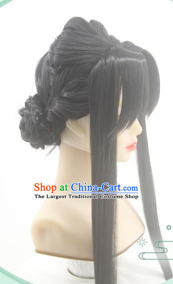 Chinese Traditional Jin Dynasty Princess Hairpieces Cosplay Goddess Hair Accessories Ancient Palace Beauty Wigs Headwear
