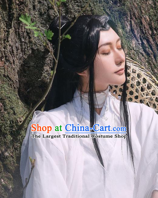 Handmade China Ancient Crown Prince Headdress Cosplay Swordsman Black Wigs Traditional Heaven Official Blessing Xie Lian Hairpieces