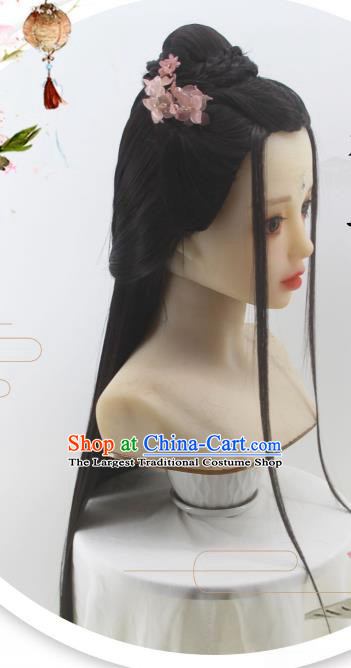 Chinese Traditional Jin Dynasty Hanfu Hairpieces Cosplay Palace Lady Hair Accessories Ancient Princess Wigs Headwear