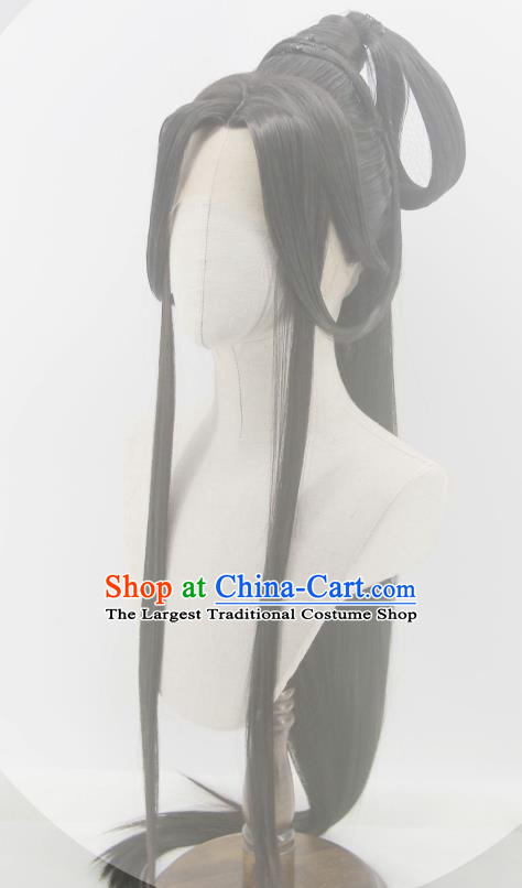 Chinese Ancient Princess Front Lace Wigs Headwear Traditional Song Dynasty Hanfu Hairpieces Cosplay Courtesan Li Shishi Hair Accessories