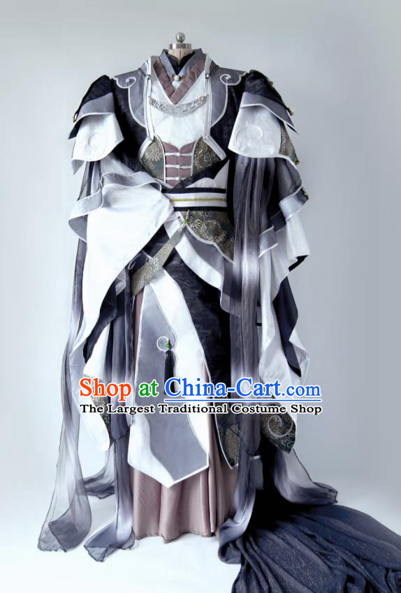 Custom China Puppet Show Royal Highness Clothing Ancient Emperor Garment Costumes Cosplay Swordsman Mo Cangli Outfits