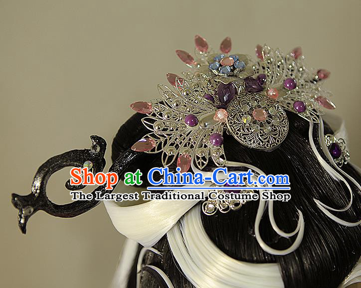 Chinese Traditional Puppet Show Hanfu Hairpieces Cosplay Goddess Queen Hair Accessories Ancient Empress Wigs and Hair Crown Headwear