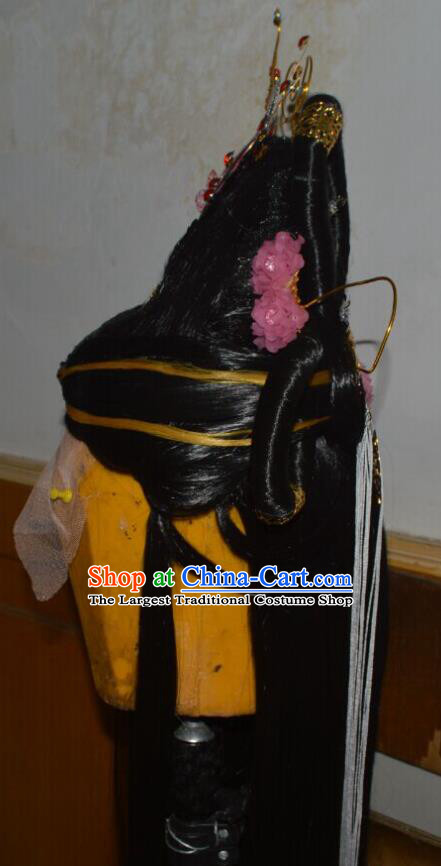China Traditional Puppet Show Princess Geng Qiulu Hair Accessories Cosplay Queen Hairpieces Ancient Goddess Wigs Headdress