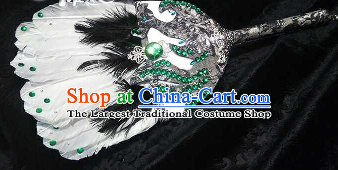 Custom Chinese Handmade Swordsman Fans Accessories Cosplay Performance Feather Fan Puppet Show Fan Props