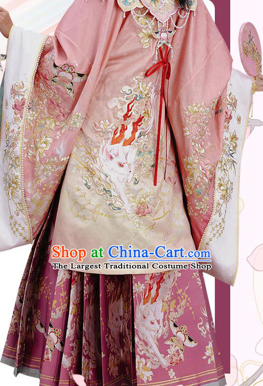China Ming Dynasty Princess Hanfu Dress Traditional Historical Clothing Ancient Palace Beauty Garment Costumes