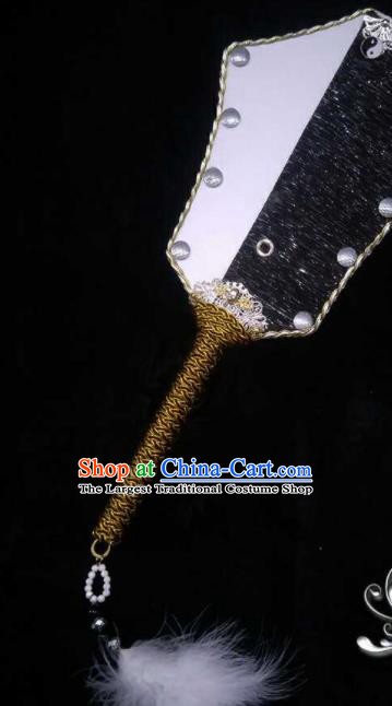 Custom Chinese Puppet Show Military Counsellor Fan Props Handmade Swordsman Fans Accessories Cosplay Performance Fan