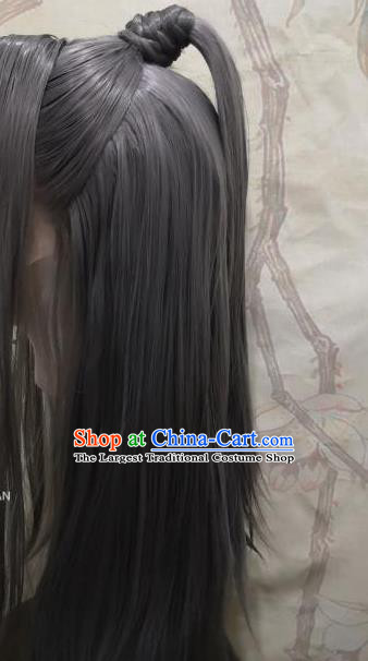 Chinese Handmade Cosplay Swordsman Hairpieces Drama Word of Honor Wen Kexing Front Lace Wigs Headdress Ancient Young Hero Hair Accessories