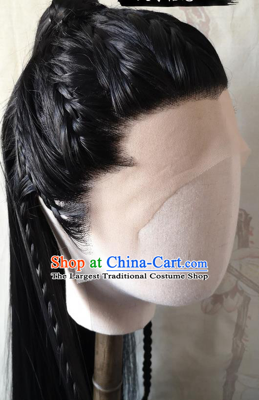 Chinese Drama Word of Honor Front Lace Wigs Headdress Ancient Noble Childe Hair Accessories Handmade Cosplay Swordsman Hairpieces