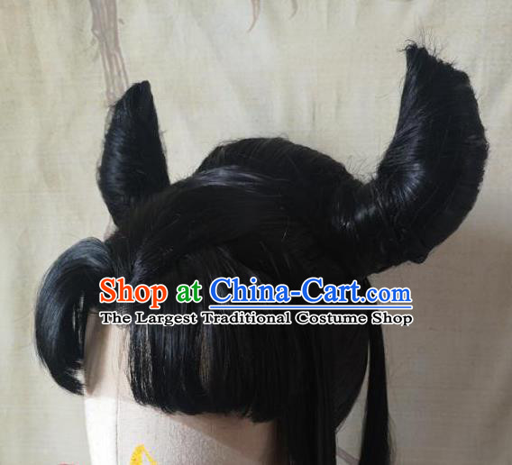China Ancient Swordswoman Hairpieces Traditional Honor of Kings Chang E Hair Accessories Cosplay Moon Goddess Front Lace Wigs Headwear