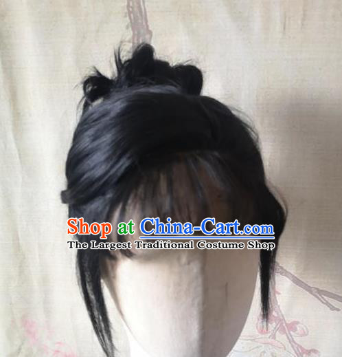 China Ancient Young Lady Hairpieces Traditional Song Dynasty Village Girl Hair Accessories Cosplay Country Woman Wigs Headwear