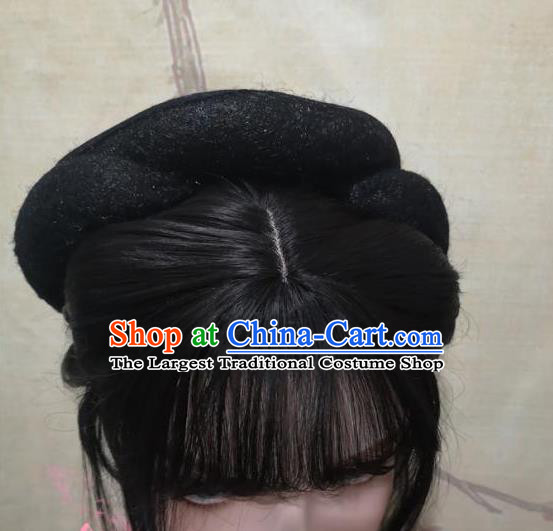 China Cosplay Court Woman Bangs Wigs Headwear Ancient Princess Hairpieces Traditional Ming Dynasty Palace Lady Hair Accessories