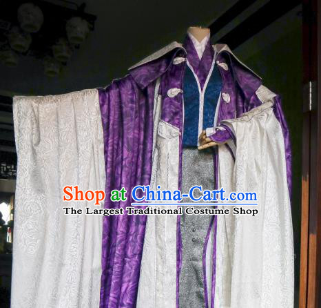 China Ancient Royal King Robe Clothing Traditional Puppet Show Ren Piaomiao Garment Costumes Cosplay Swordsman Apparels