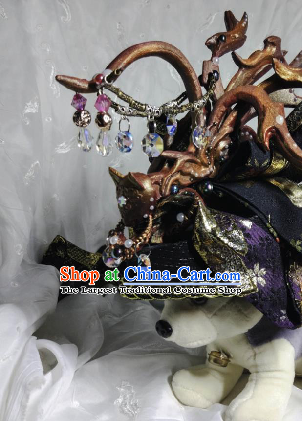 Chinese Ancient Royal Highness Hair Accessories Cosplay Swordsman Hair Crown Traditional Puppet Show Headdress