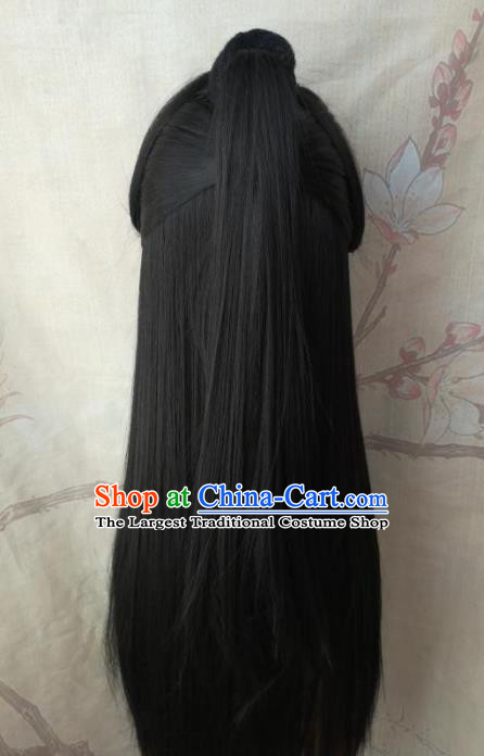 Chinese Cosplay Swordsman Hairpieces Traditional Drama Heaven Official Blessing Xie Lian Handmade Front Lace Wigs Headdress Ancient Prince Hair Accessories