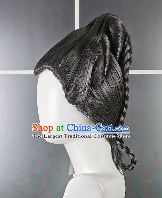 China Traditional Tang Dynasty Court Woman Hair Accessories Cosplay Imperial Consort Wigs Headwear Ancient Palace Beauty Hairpieces