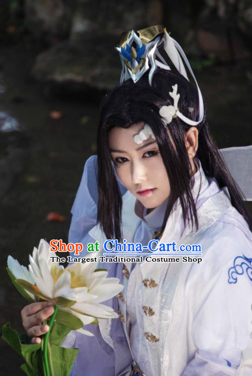 China Ancient Royal Prince Clothing Traditional JX Online Childe Garment Costumes Cosplay Swordsman Lilac Apparels