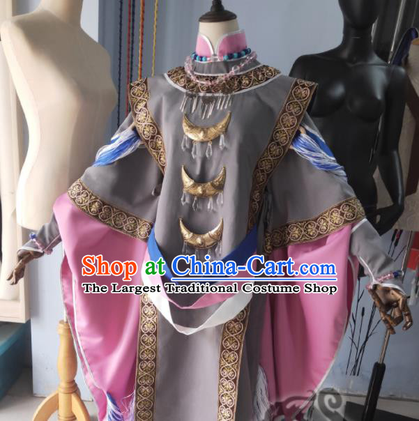 Custom Chinese Cosplay Palace Beauty Garment Costumes Traditional Puppet Show Fei Lu Pink Dress Outfits Ancient Swordswoman Clothing