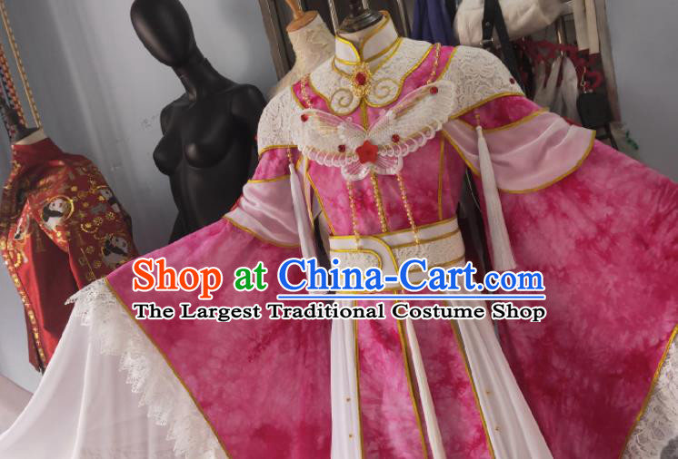Custom Chinese Traditional Puppet Show Feng Piaopiao Pink Dress Outfits Ancient Palace Beauty Clothing Cosplay Fairy Princess Garment Costumes
