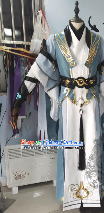 China Cosplay Swordsman Apparels Ancient Young Hero Clothing Traditional JX Online Knight Garment Costumes