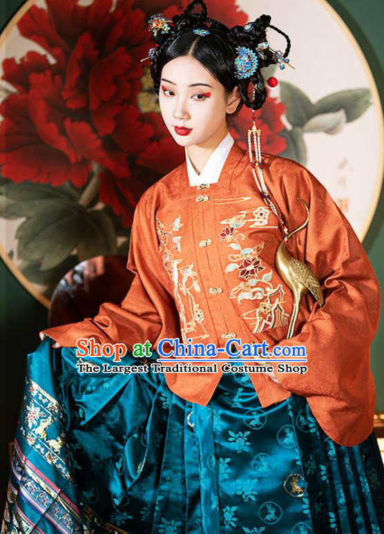 China Ancient Court Woman Garment Costumes Ming Dynasty Palace Beauty Hanfu Dress Apparels Traditional Imperial Consort Historical Clothing