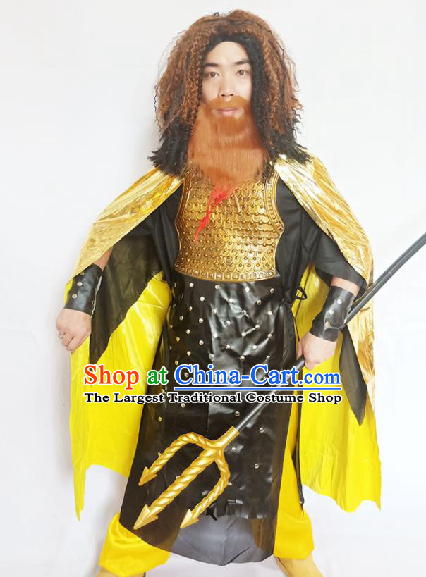 Top Cosplay Warrior Clothing Halloween Fancy Ball Garment Costume Cartoon Sea King Armor Apparels