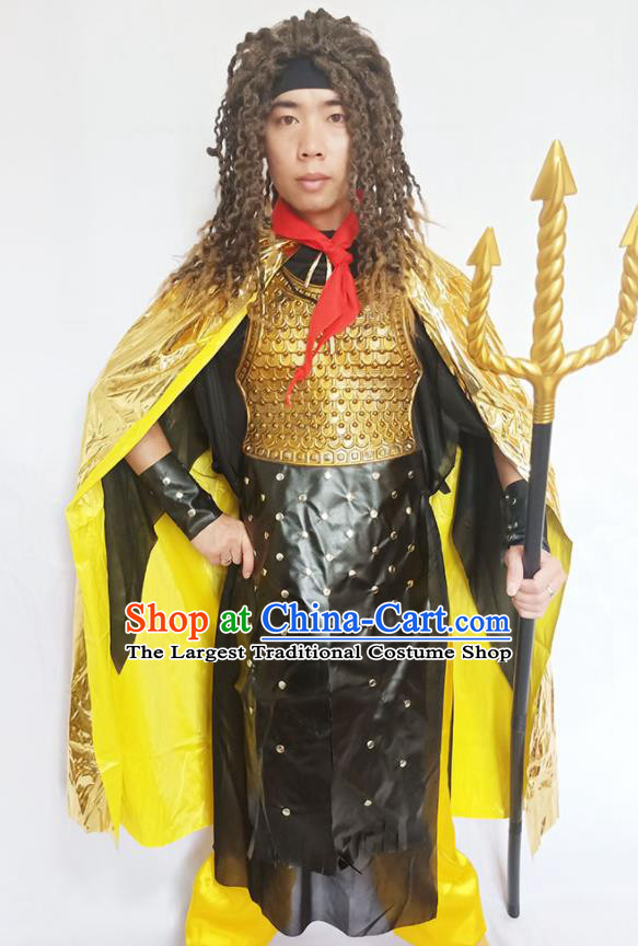 Top Cosplay Warrior Clothing Halloween Fancy Ball Garment Costume Cartoon Sea King Armor Apparels