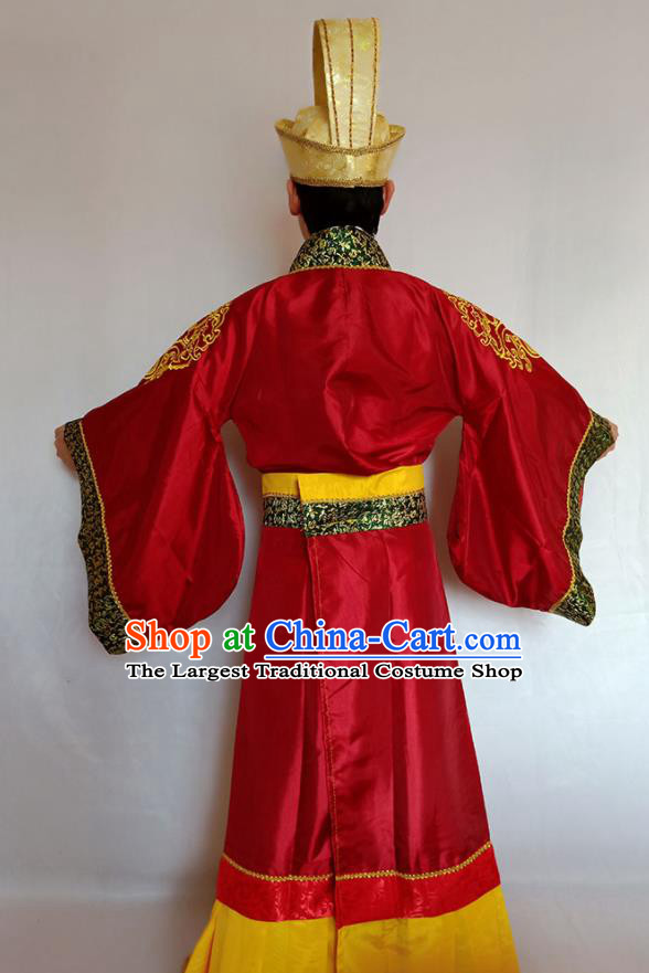 Top Halloween Fancy Ball Garment Costumes China Ancient Prime Minister Apparels Cosplay Wealth God Clothing