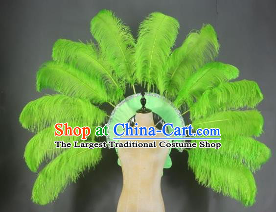 Top Stage Show Green Ostrich Feather Wings Brazilian Parade Accessories Halloween Cosplay Deluxe Back Decorations Miami Angel Catwalks Props