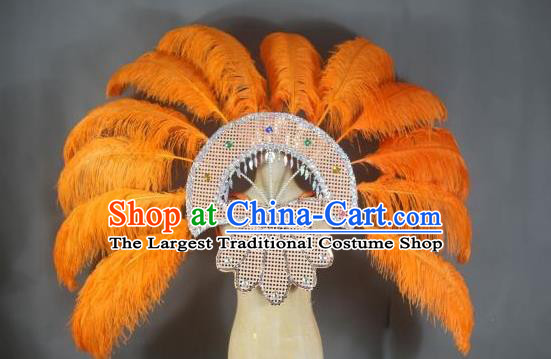 Top Halloween Catwalks Deluxe Decorations Miami Angel Props Stage Show Orange Ostrich Feather Wings Brazilian Parade Back Accessories