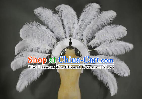 Top Brazilian Parade Back Accessories Halloween Catwalks Deluxe Decorations Miami Angel Props Stage Show White Feather Wings