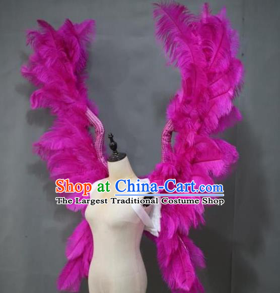 Top Stage Show Rosy Feather Butterfly Wings Brazilian Parade Back Accessories Samba Dance Deluxe Decorations Miami Angel Catwalks Props