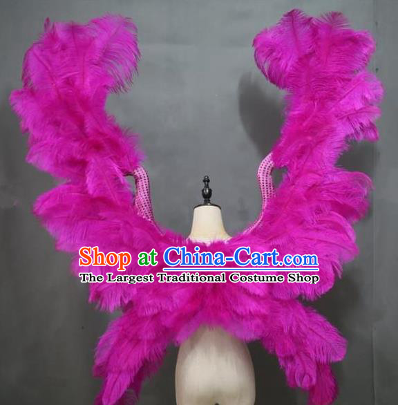 Top Stage Show Rosy Feather Butterfly Wings Brazilian Parade Back Accessories Samba Dance Deluxe Decorations Miami Angel Catwalks Props