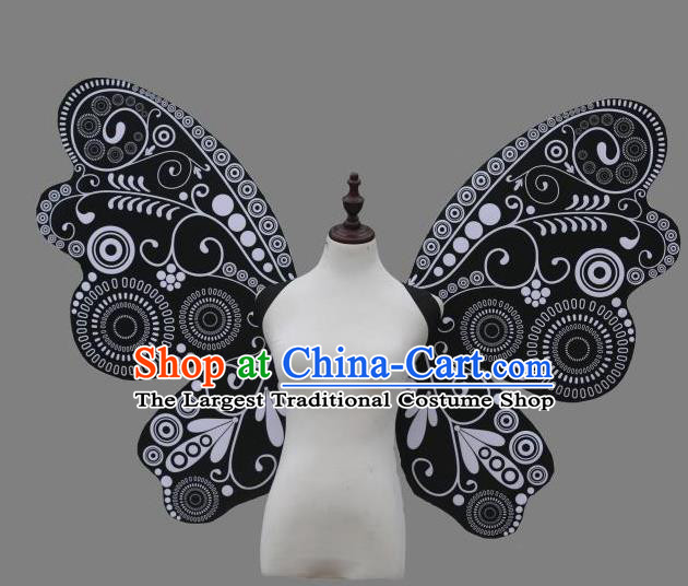 Top Samba Dance Decorations Miami Angel Catwalks Props Stage Show Black Butterfly Wings Brazilian Parade Back Accessories
