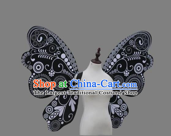 Top Samba Dance Decorations Miami Angel Catwalks Props Stage Show Black Butterfly Wings Brazilian Parade Back Accessories
