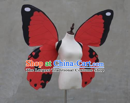 Top Stage Show Red Butterfly Wings Brazilian Parade Back Accessories Samba Dance Decorations Miami Angel Catwalks Props