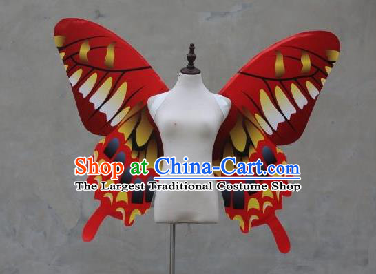 Top Miami Catwalks Angel Props Stage Show Red Butterfly Wings Brazilian Parade Back Accessories Opening Dance Decorations
