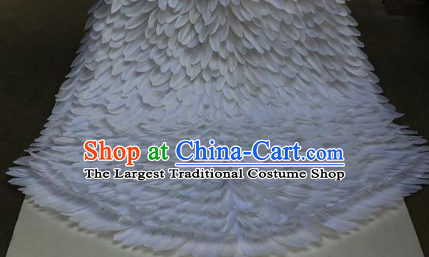 Custom Cosplay Angel White Feathers Cloak Catwalks Fashion Performance Mantle Halloween Stage Show Clothing