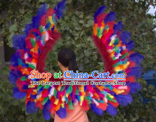 Top Opening Dance Back Accessories Brazil Parade Decorations Miami Catwalks Angel Props Stage Show Colorful Feather Wings