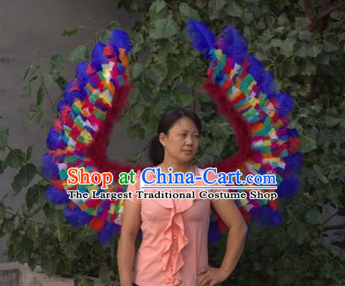 Top Opening Dance Back Accessories Brazil Parade Decorations Miami Catwalks Angel Props Stage Show Colorful Feather Wings