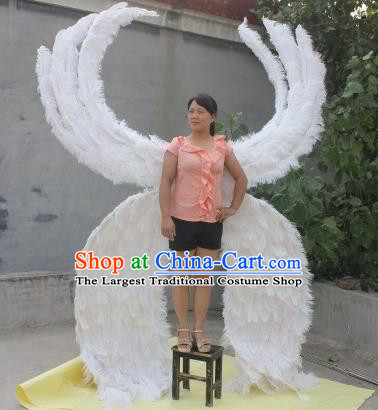 Top Stage Show White Feather Wings Opening Dance Back Accessories Brazil Parade Decorations Miami Catwalks Angel Props