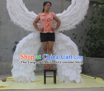 Top Stage Show White Feather Wings Opening Dance Back Accessories Brazil Parade Decorations Miami Catwalks Angel Props