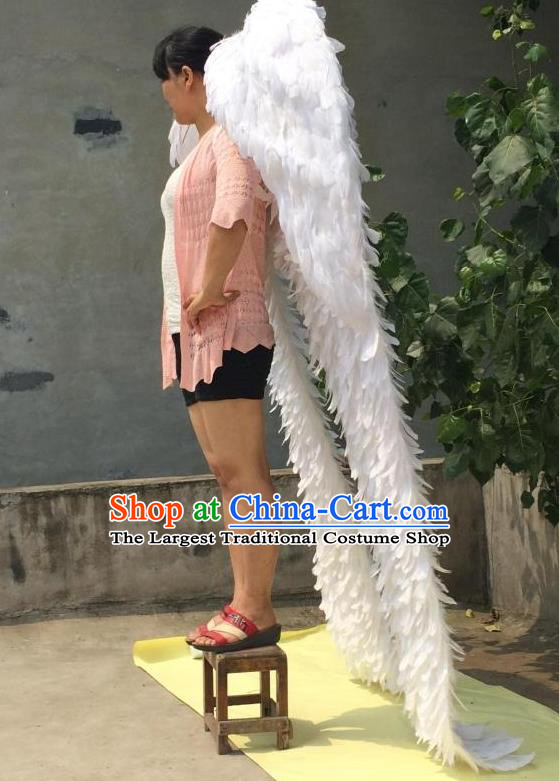 Top Stage Show Deluxe White Feather Wings Opening Dance Back Accessories Halloween Cosplay Performance Decorations Miami Angel Catwalks Giant Props