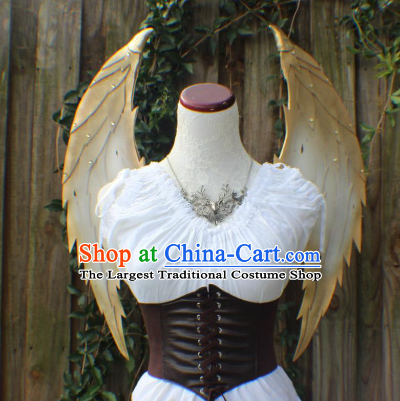 Top Miami Catwalks Accessories Brazil Parade Back Decorations Opening Dance Props Stage Show Golden Angel Wings