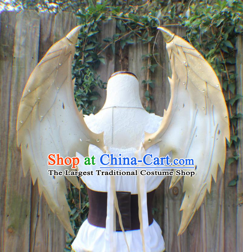 Top Miami Catwalks Accessories Brazil Parade Back Decorations Opening Dance Props Stage Show Golden Angel Wings