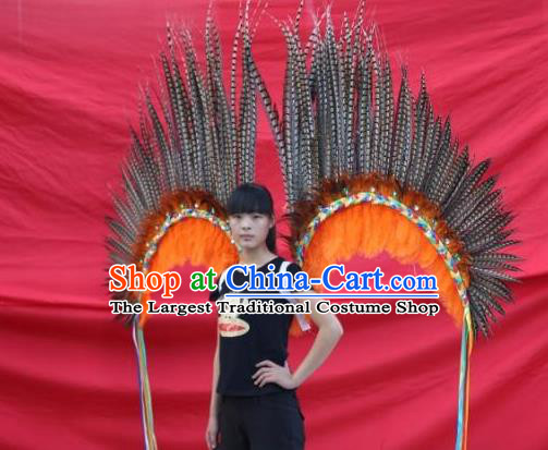 Top Brazil Parade Decorations Miami Angel Catwalks Props Stage Show Deluxe Feather Wings Opening Dance Back Accessories